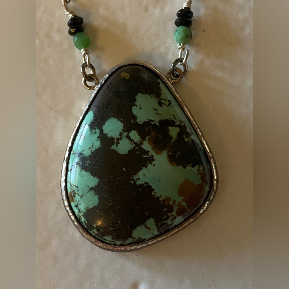 Sterling & Chinese Turquoise Necklace - Picture 1 of 8